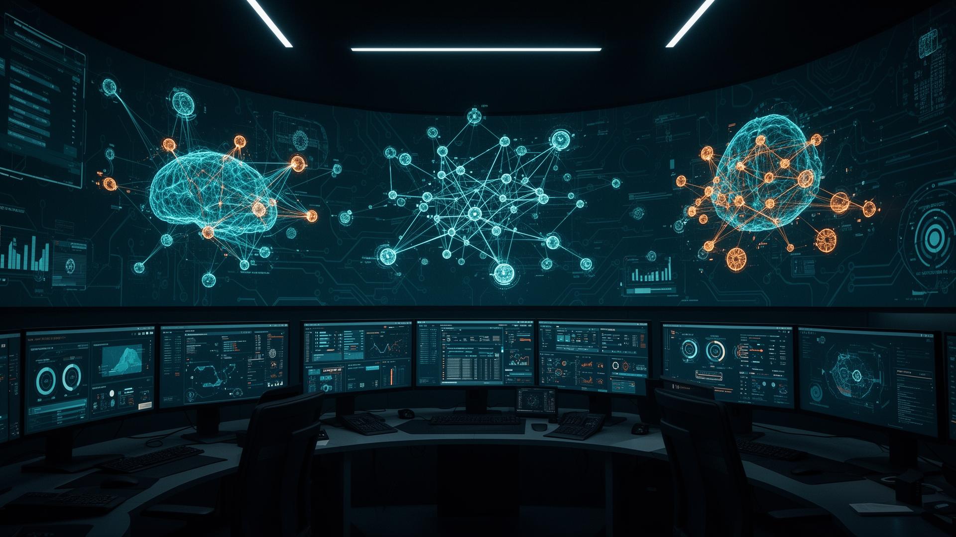 AI-powered network operations center with monitoring dashboards